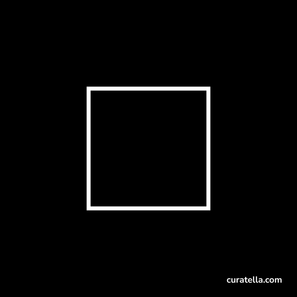 A white square on a black background. The square is empty.